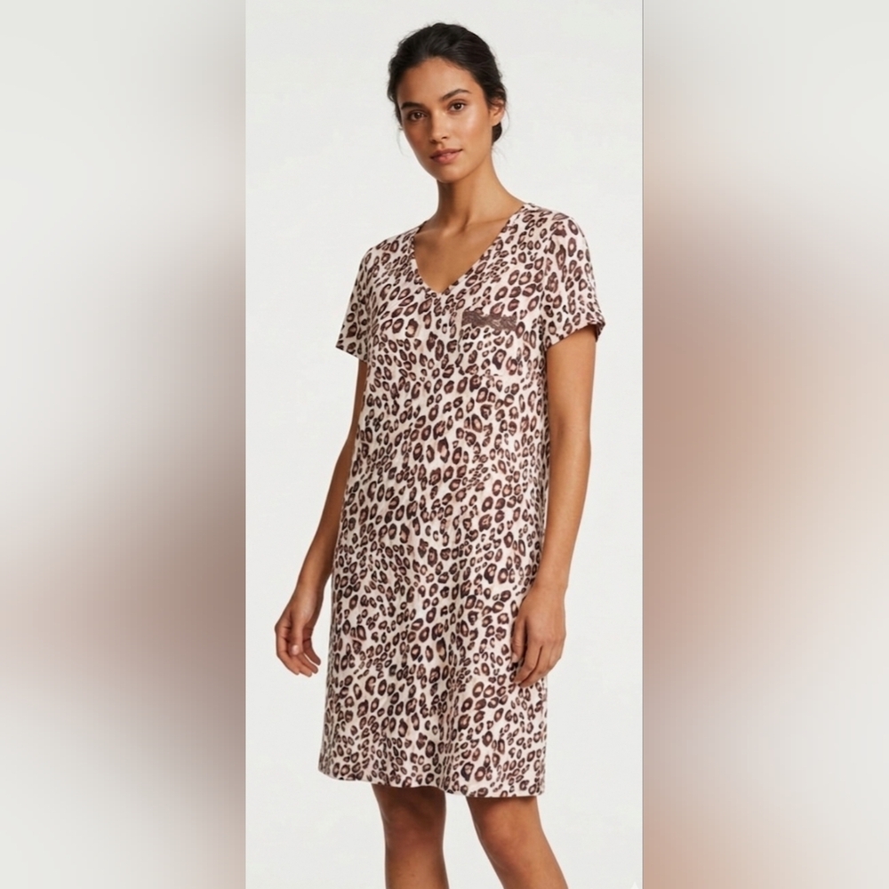 Soma Leopard‎ V‑Neck Nightshirt Size XS